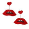 Red Lips Heart Earrings