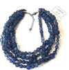 DENIM BLUE FROSTED MIXED SYLVIE STATEMENT NECKLACE