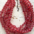 CRANBERRY RED FROSTED CHUNKY SYLVIE NECKLACE